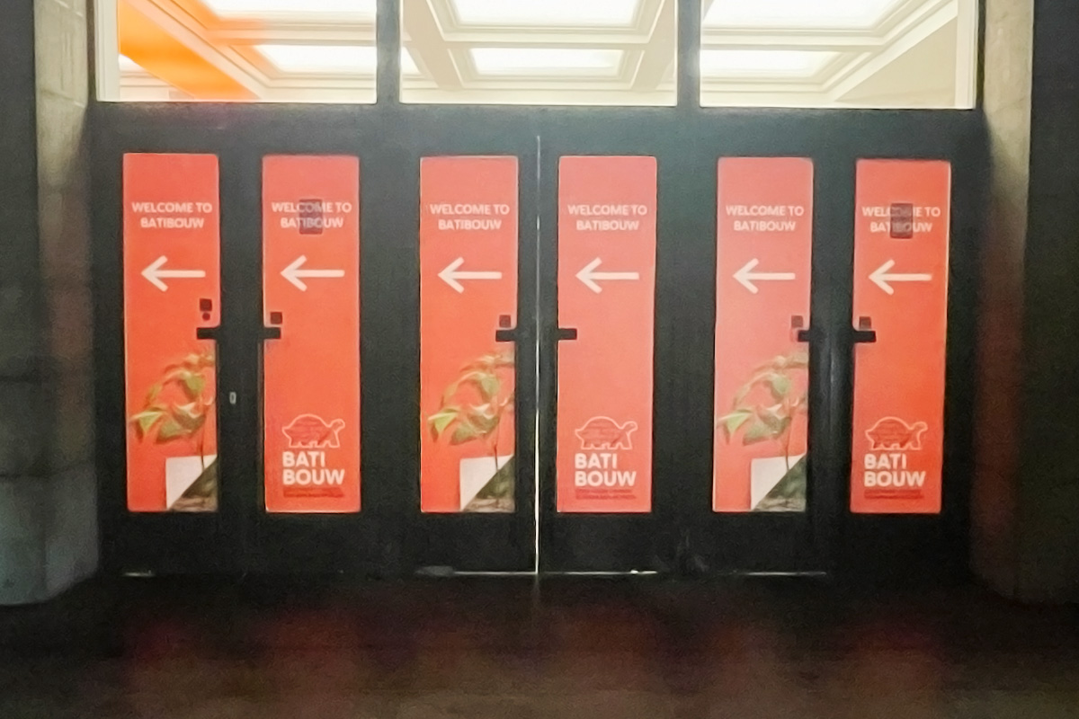 Bedrukte geprinte raamstickers voor beurzen | Brussels Expo Batibouw Fisa Operations